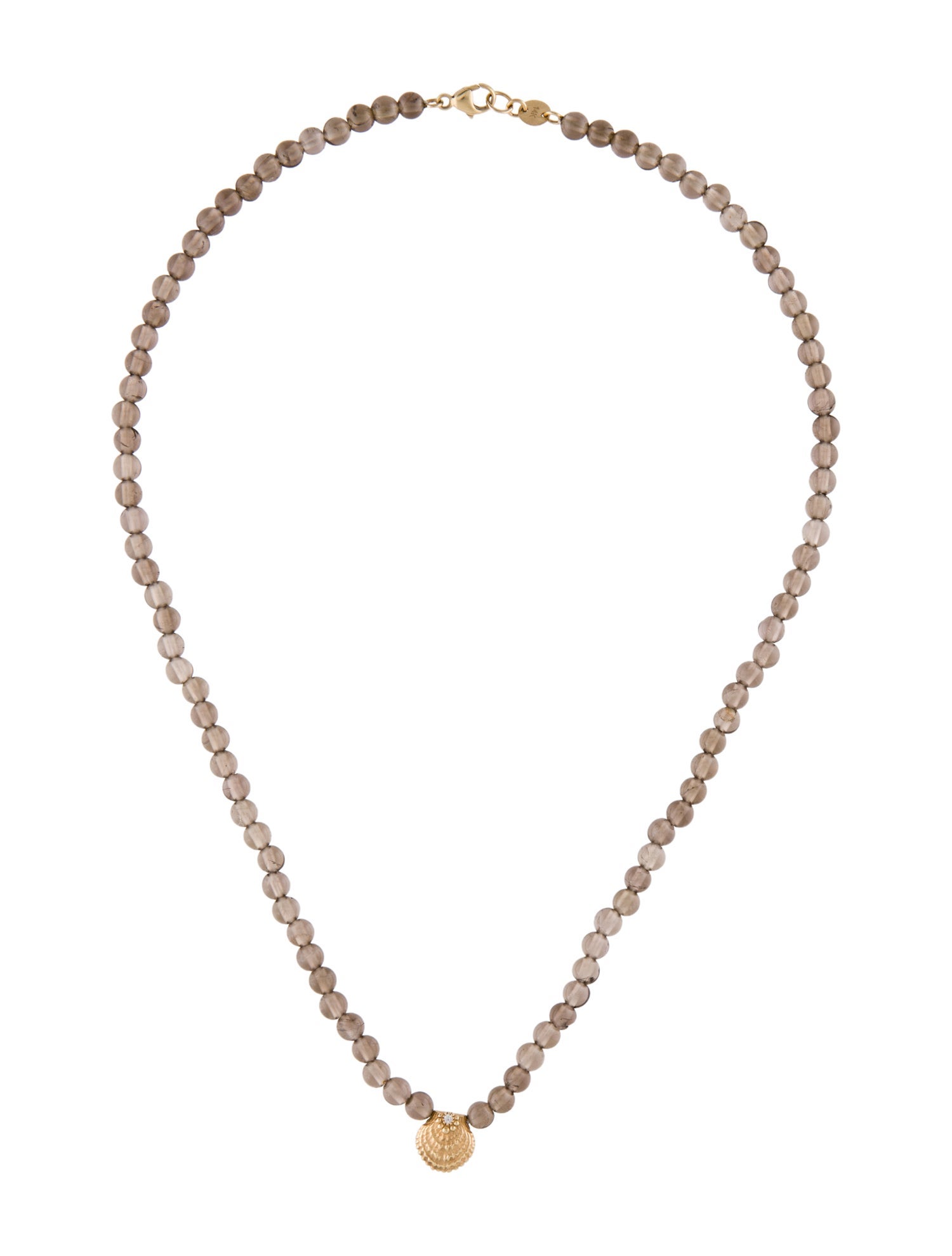 BaYou With Love 14K Smoky Quartz & Diamond Beaded Sunrise Pendant Necklace