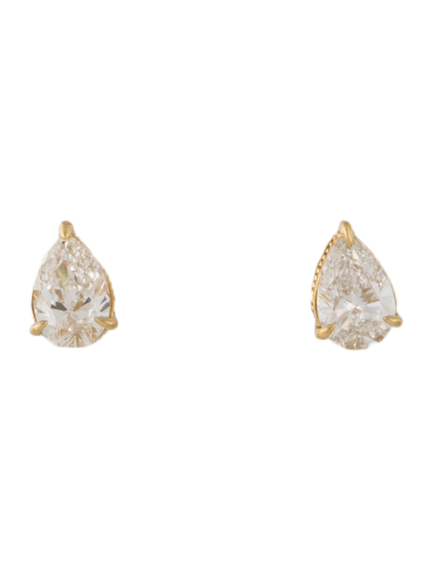 BaYou With Love 14K Lab-Grown Diamond Mini Pear Stud Earrings
