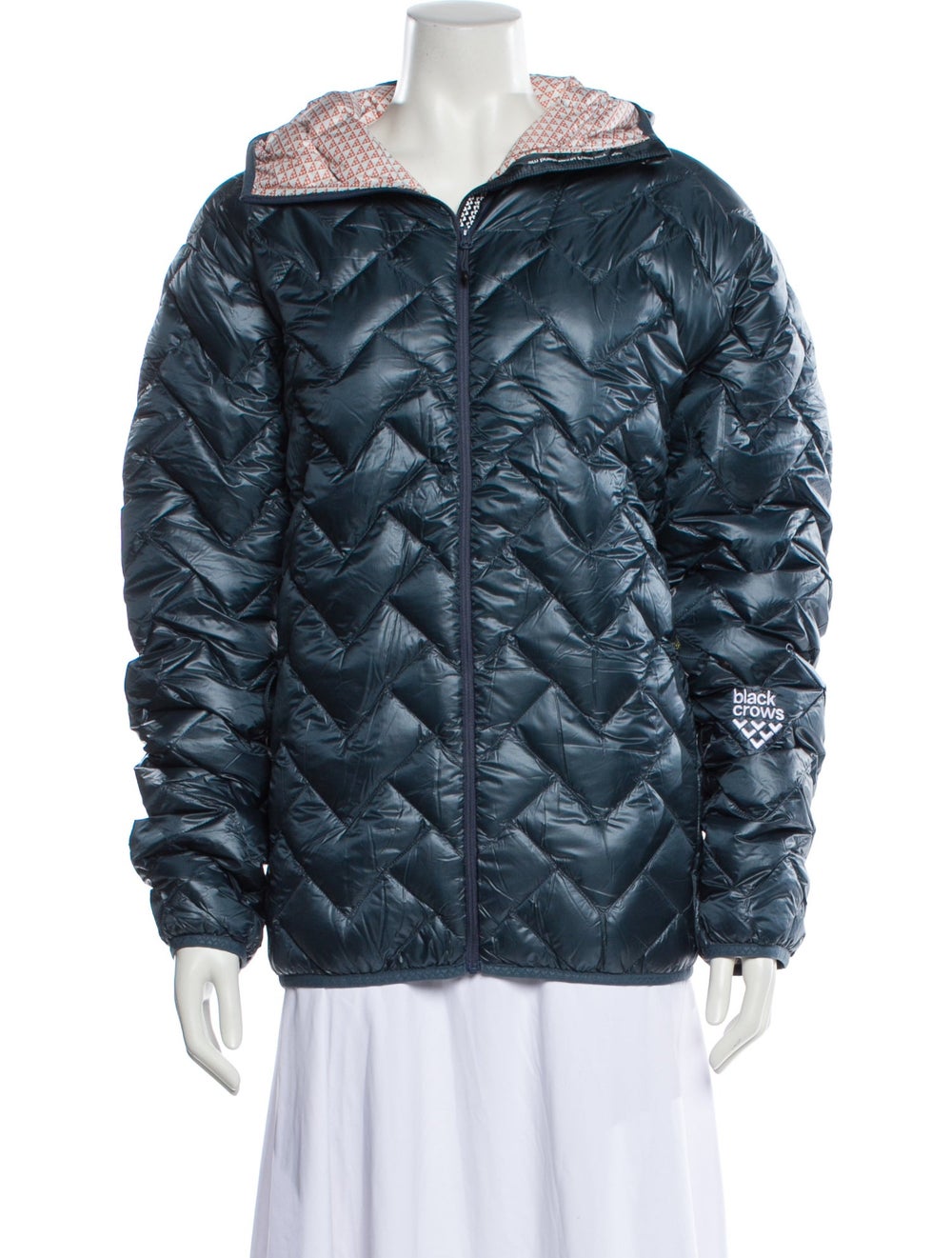 Black Crows Down Jacket Blue Printed With Hood St… - image 1