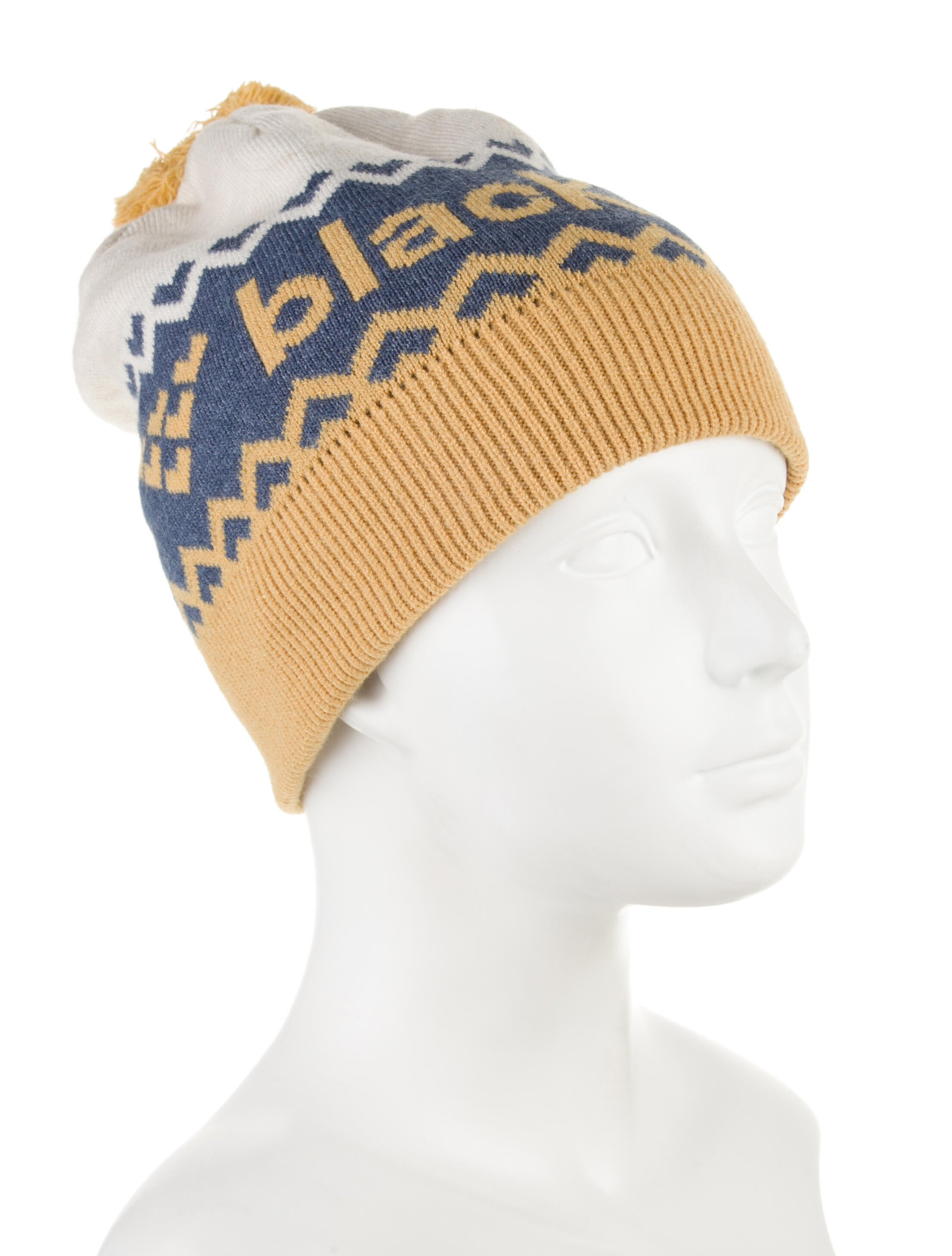 Black Crows Pom Pom Embellished Logo Knit Beanie Hat w/Tags