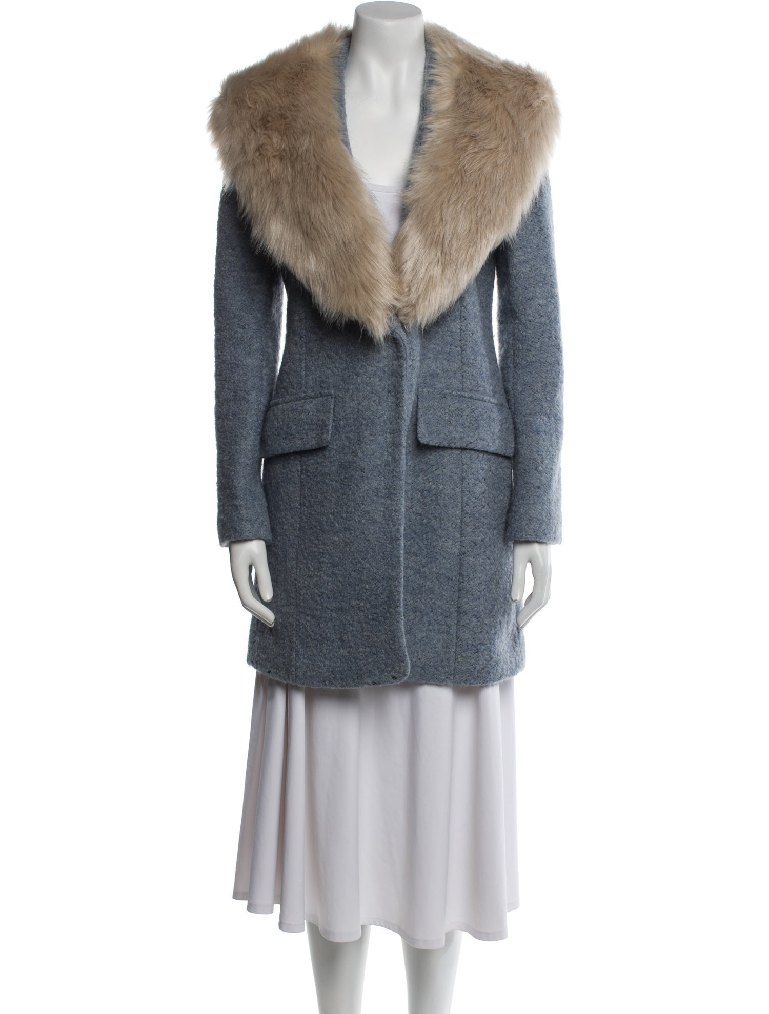 Belle Badgley Mishka Faux Fur Coat
