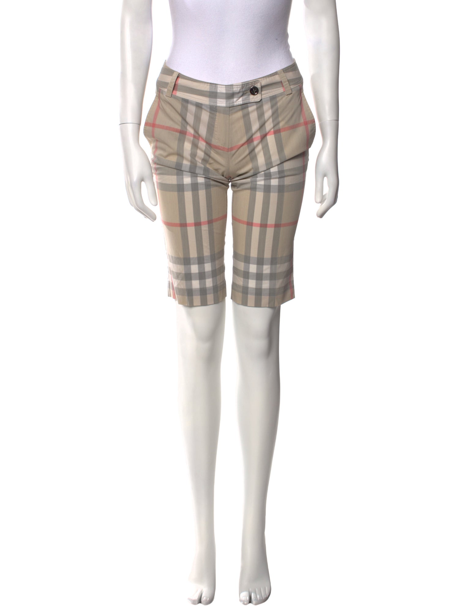 Burberry Brit Plaid Print Knee-Length Shorts