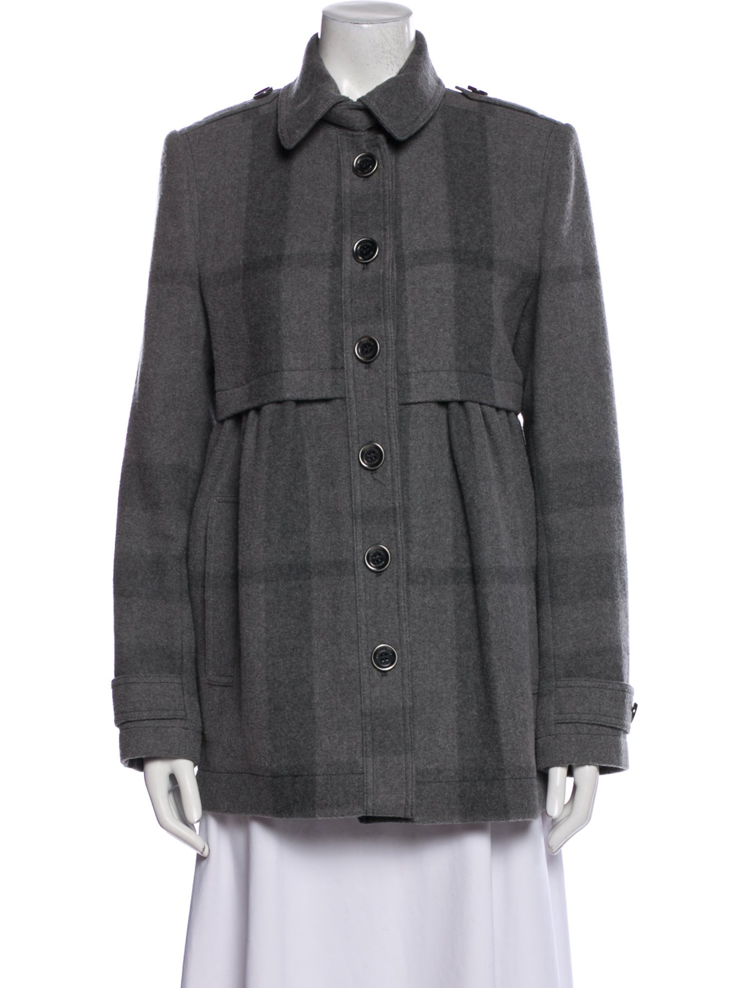 Burberry Brit Plaid Print Utility Jacket