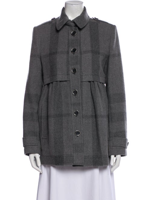Burberry Brit Plaid Print Utility Jacket
