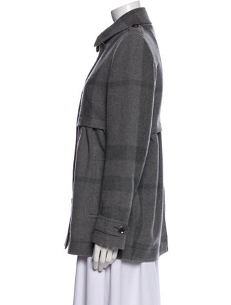 Burberry Brit Plaid Print Utility Jacket