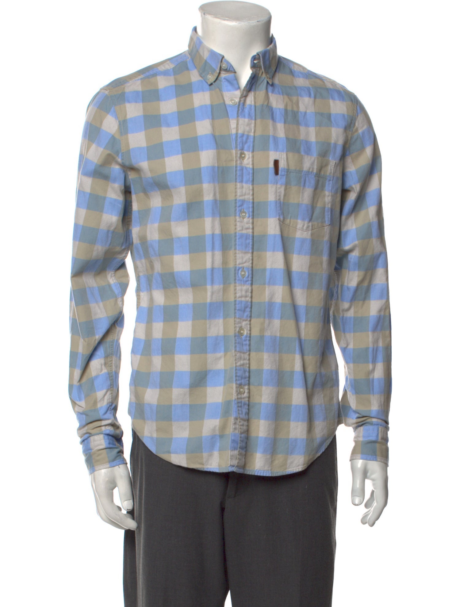 Burberry Brit Plaid Print Long Sleeve Shirt