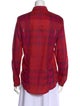 Burberry Brit Plaid Print Long Sleeve Button-Up Top