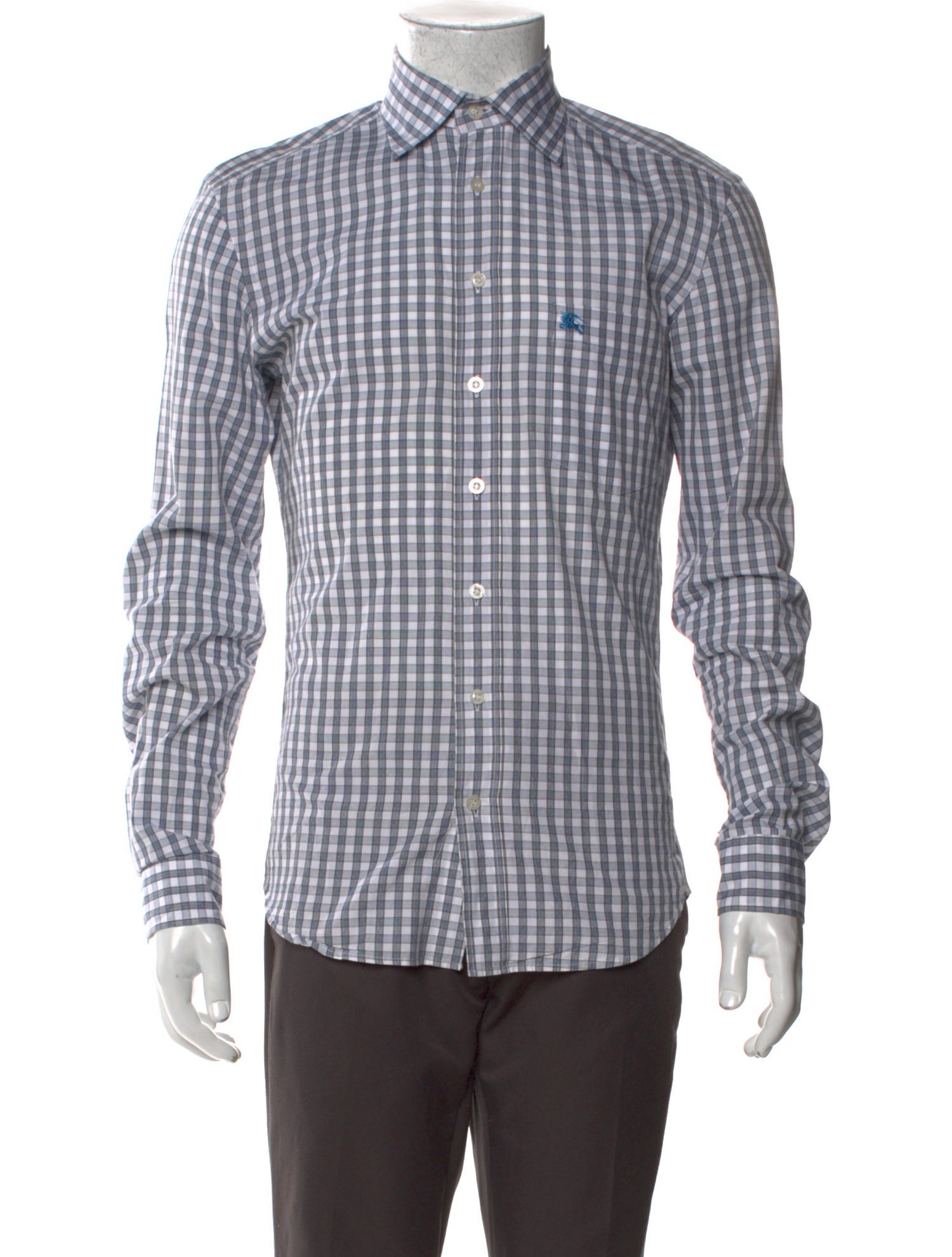 Burberry Brit Plaid Print Long Sleeve Dress Shirt