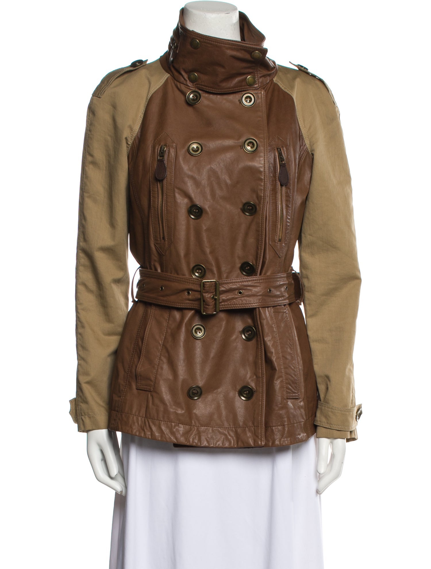 Burberry Brit Calf Leather Coat