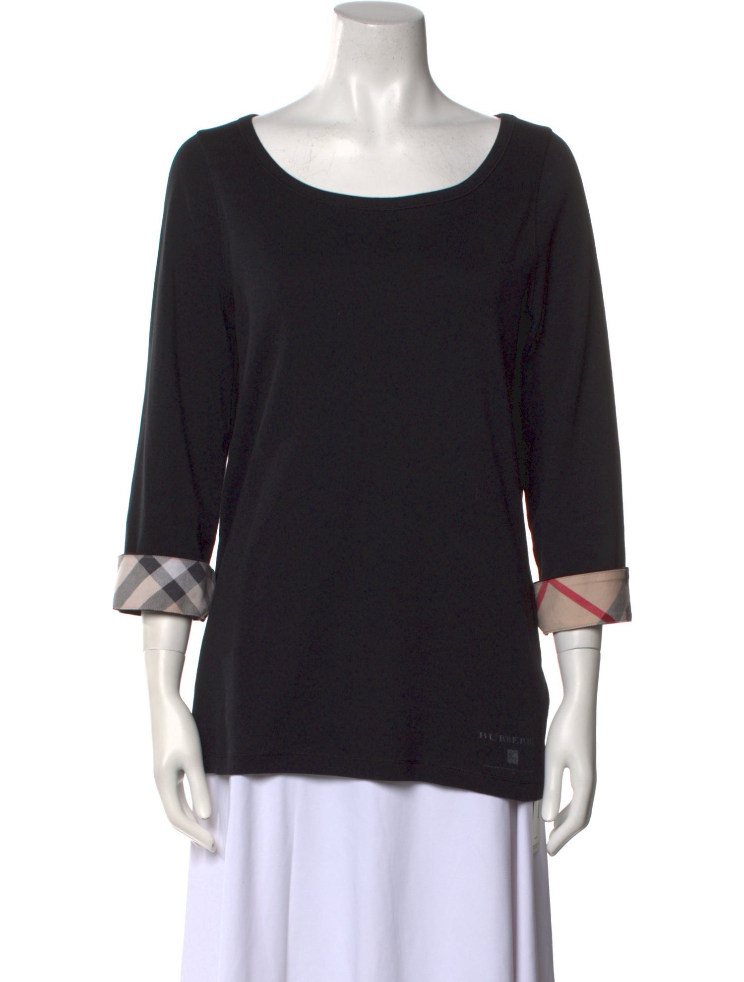 Burberry Brit Scoop Neck Three-Quarter Sleeve Top