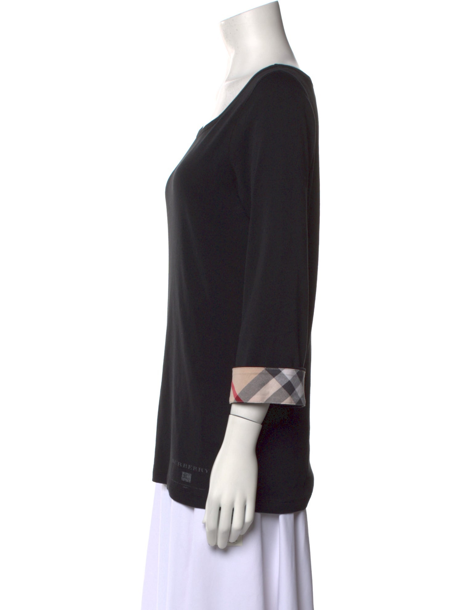 Burberry Brit Scoop Neck Three-Quarter Sleeve Top