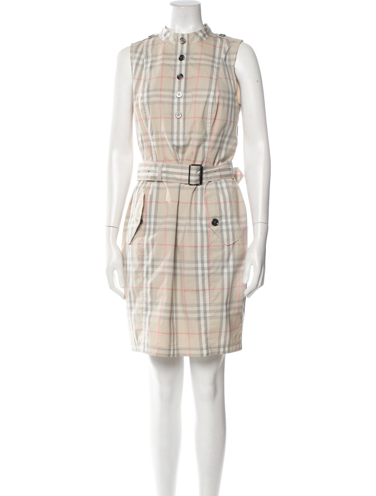 Burberry Brit Plaid Print Knee-Length Dress