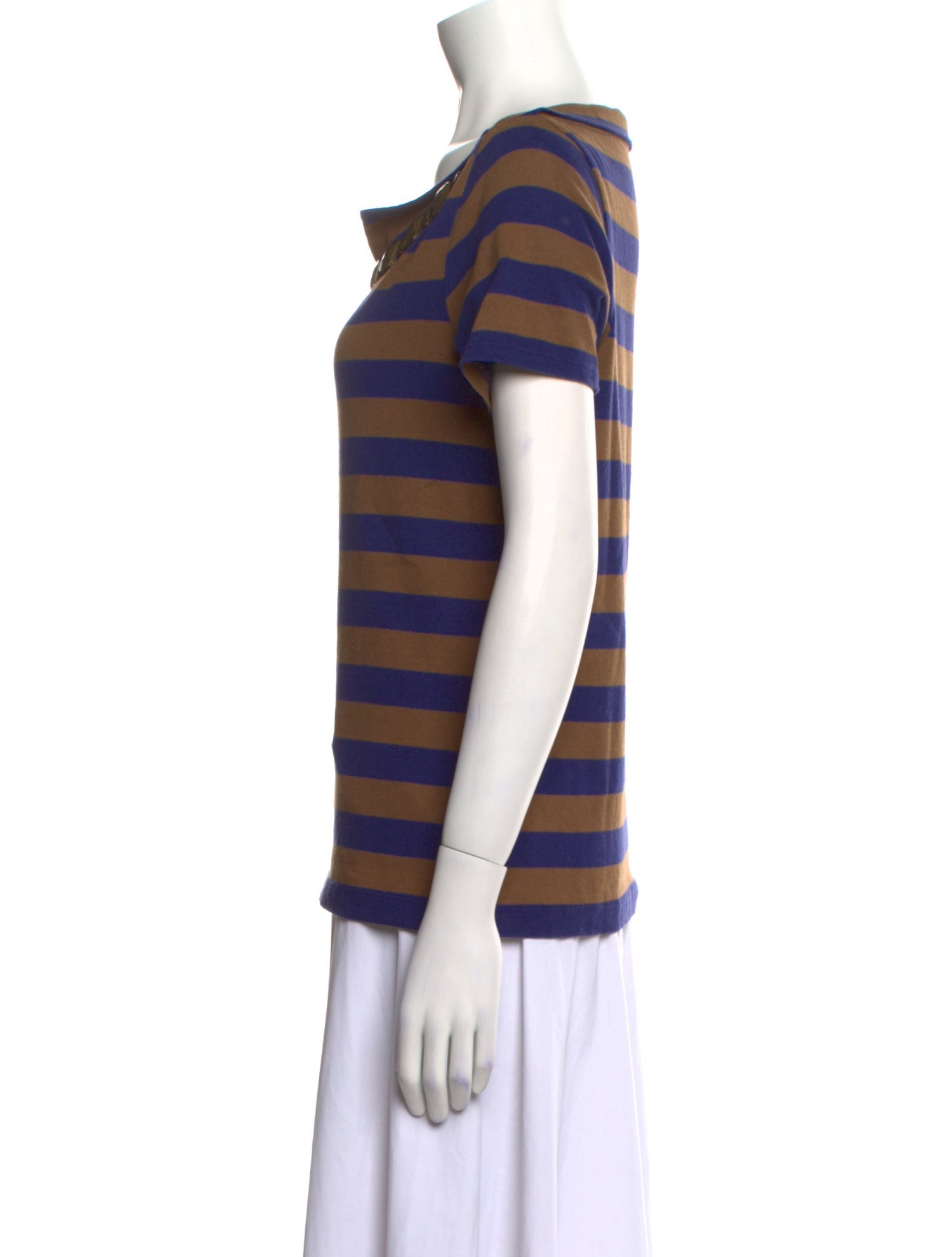 Burberry Brit Striped Bateau Neckline T-Shirt