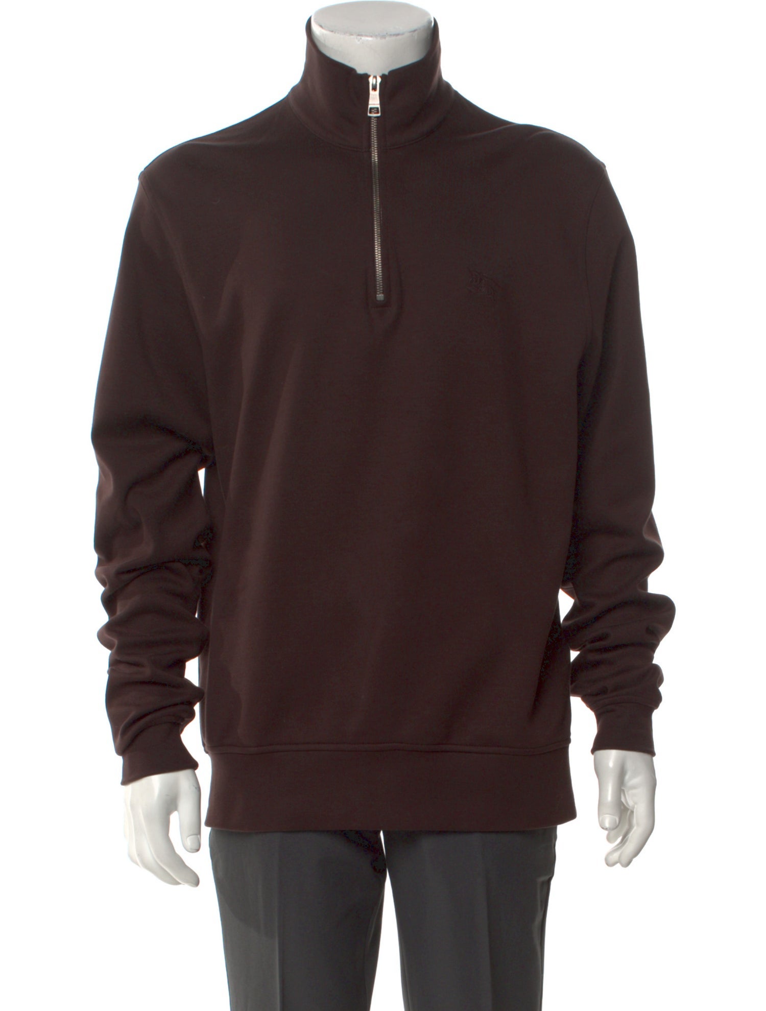 Burberry Brit House Check Pattern Mock Neck Pullover