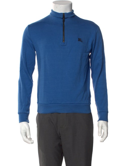 Burberry Brit House Check Pattern Mock Neck Sweatshirt