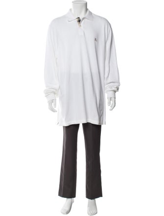 Burberry Brit Nova Check Pattern V-Neck Polo Shirt