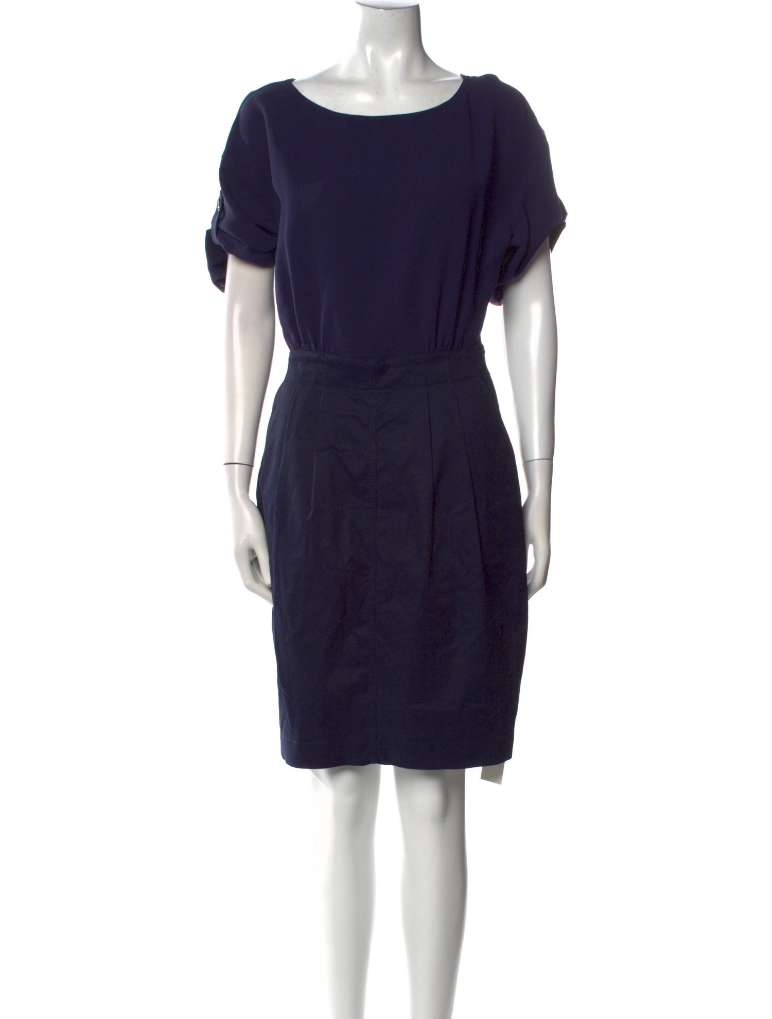 Burberry Brit Bateau Neckline Knee-Length Dress