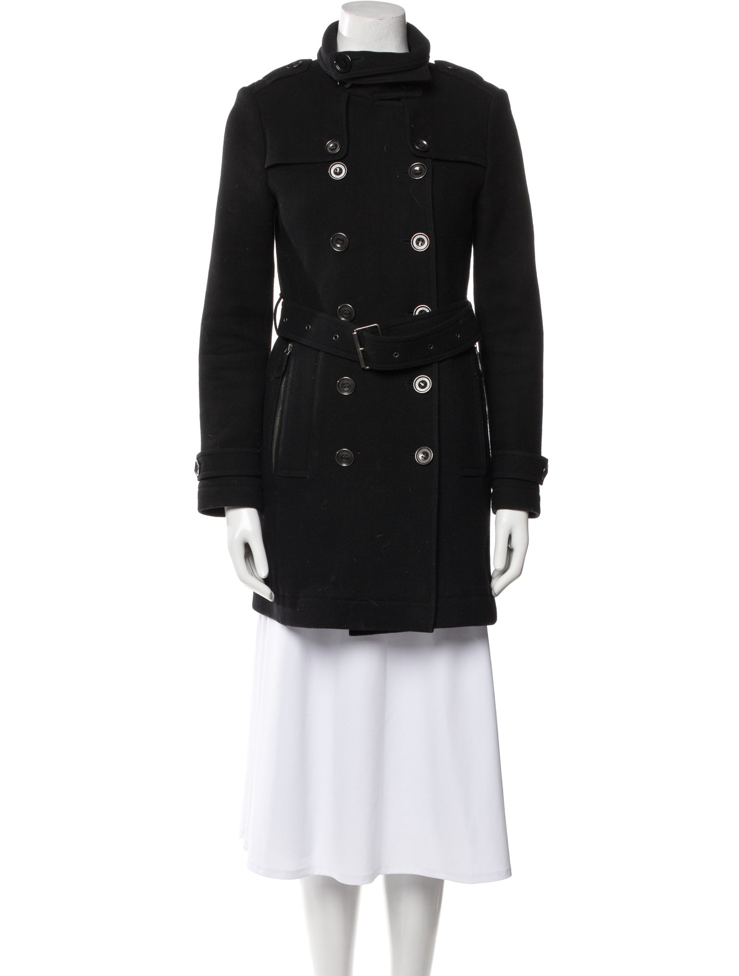 Burberry Brit Wool Peacoat - Black Coats, Clothing - BBR110792