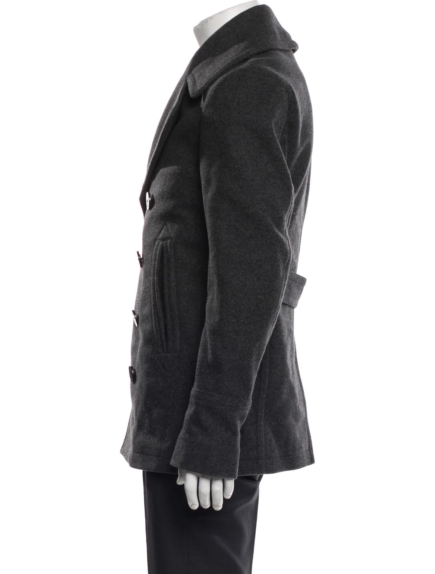 Burberry Brit Exploded Check Pattern Virgin Wool Peacoat