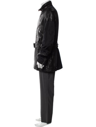 Burberry Brit Nova Check Pattern Lambskin Puffer Coat