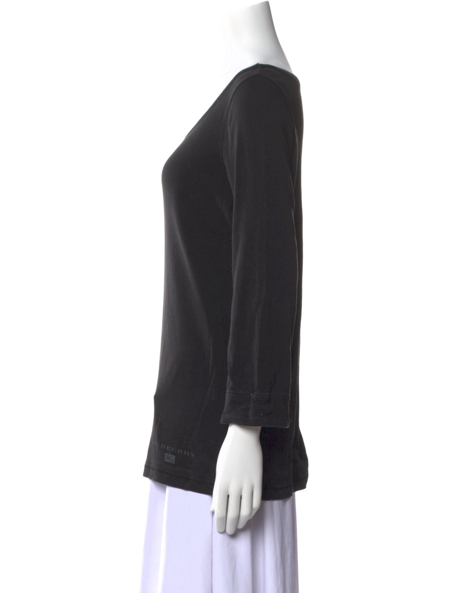 Burberry Brit Scoop Neck Three-Quarter Sleeve Top