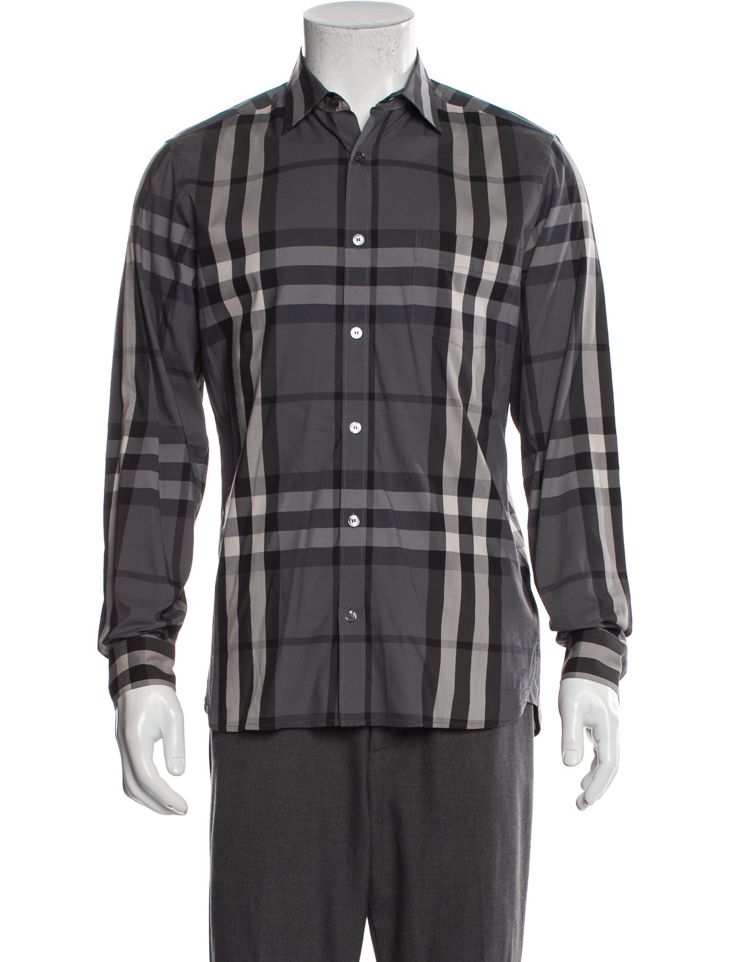 Burberry Brit Plaid Print Long Sleeve Shirt