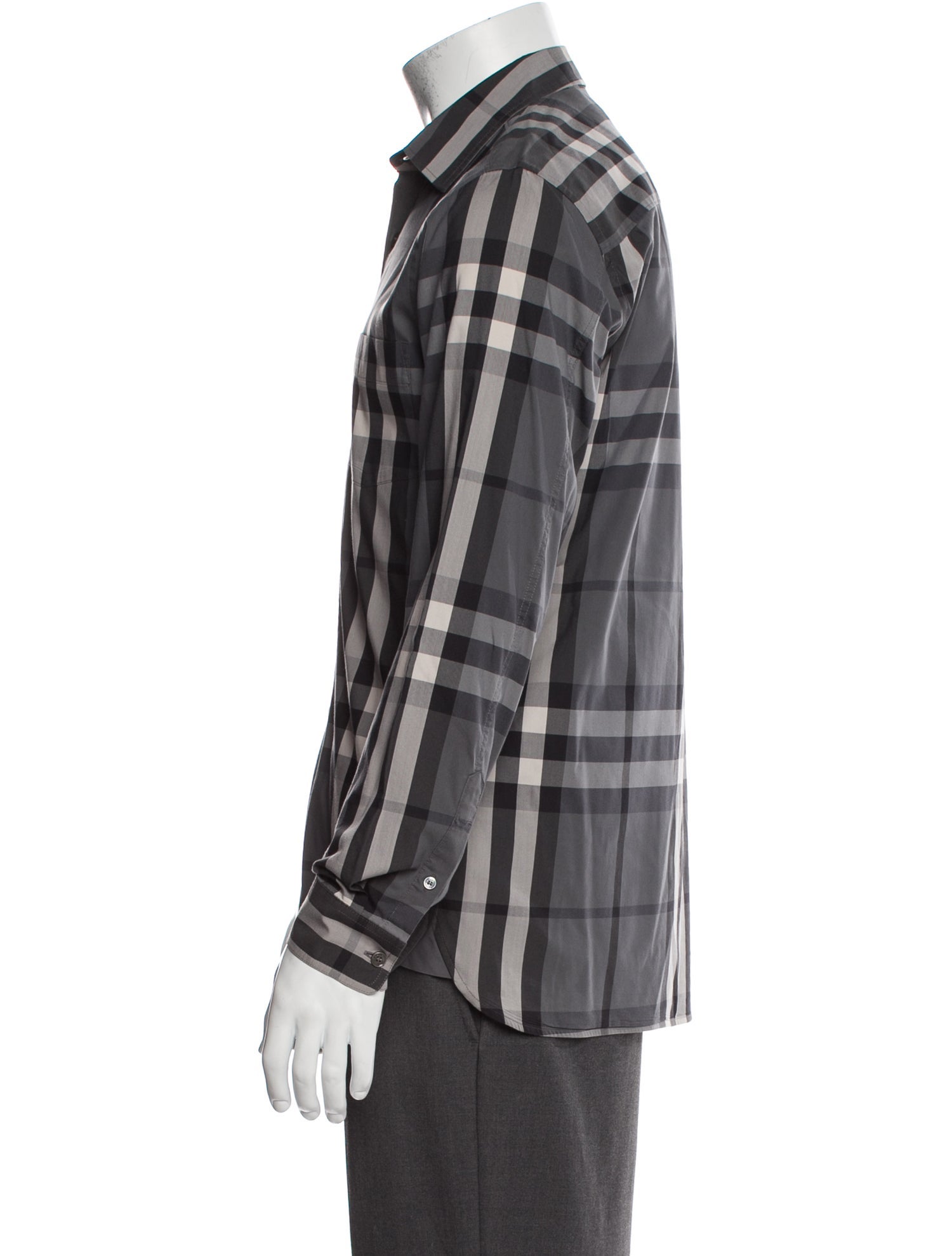 Burberry Brit Plaid Print Long Sleeve Shirt