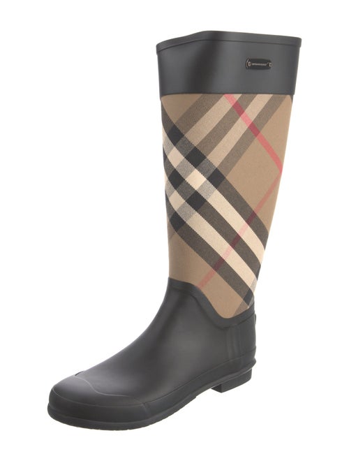 Burberry Brit Rubber Plaid Print Rain Boots