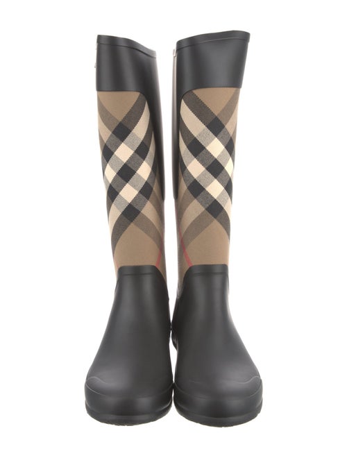 Burberry Brit Rubber Plaid Print Rain Boots