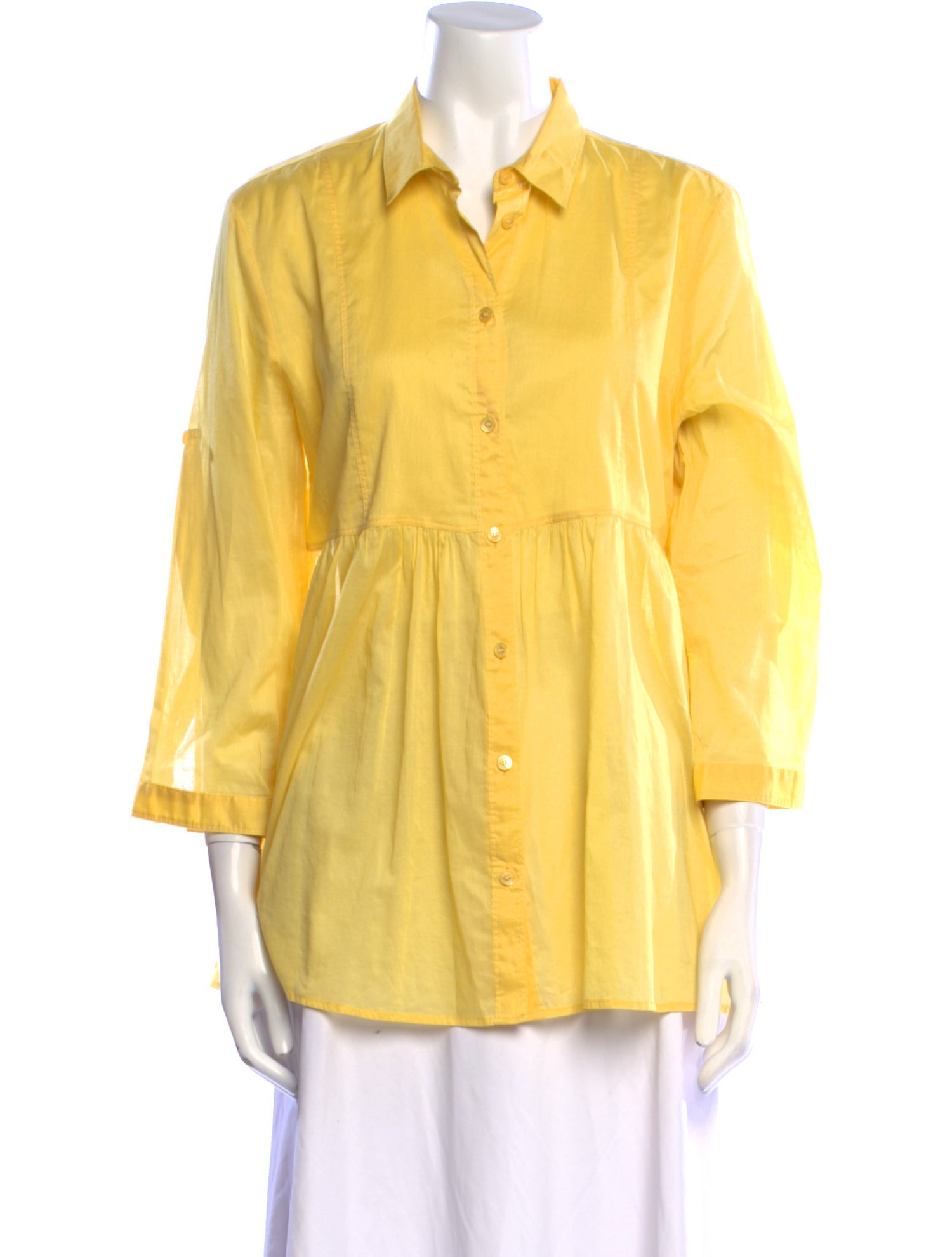 Burberry Brit Three-Quarter Sleeve Button-Up Top