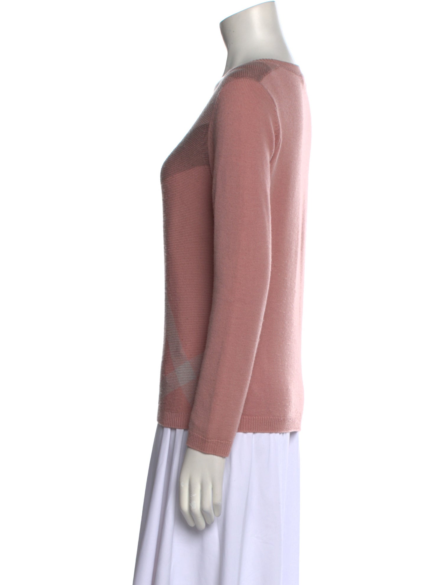 Burberry Brit Merino Wool Plaid Print Sweater