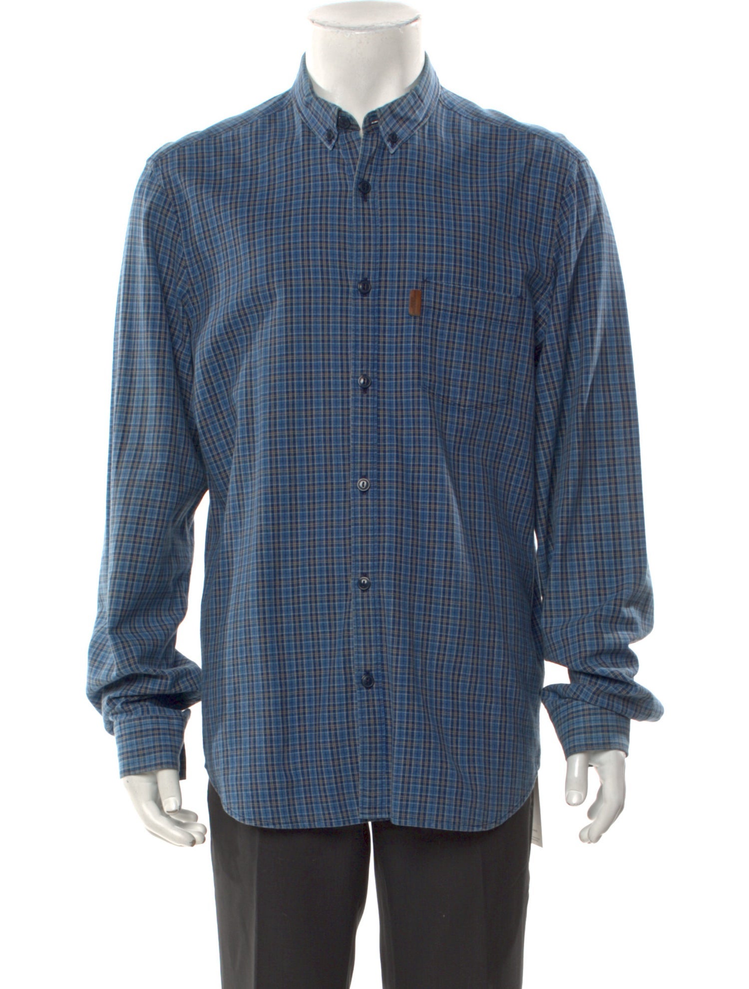 Burberry Brit Plaid Print Long Sleeve Shirt