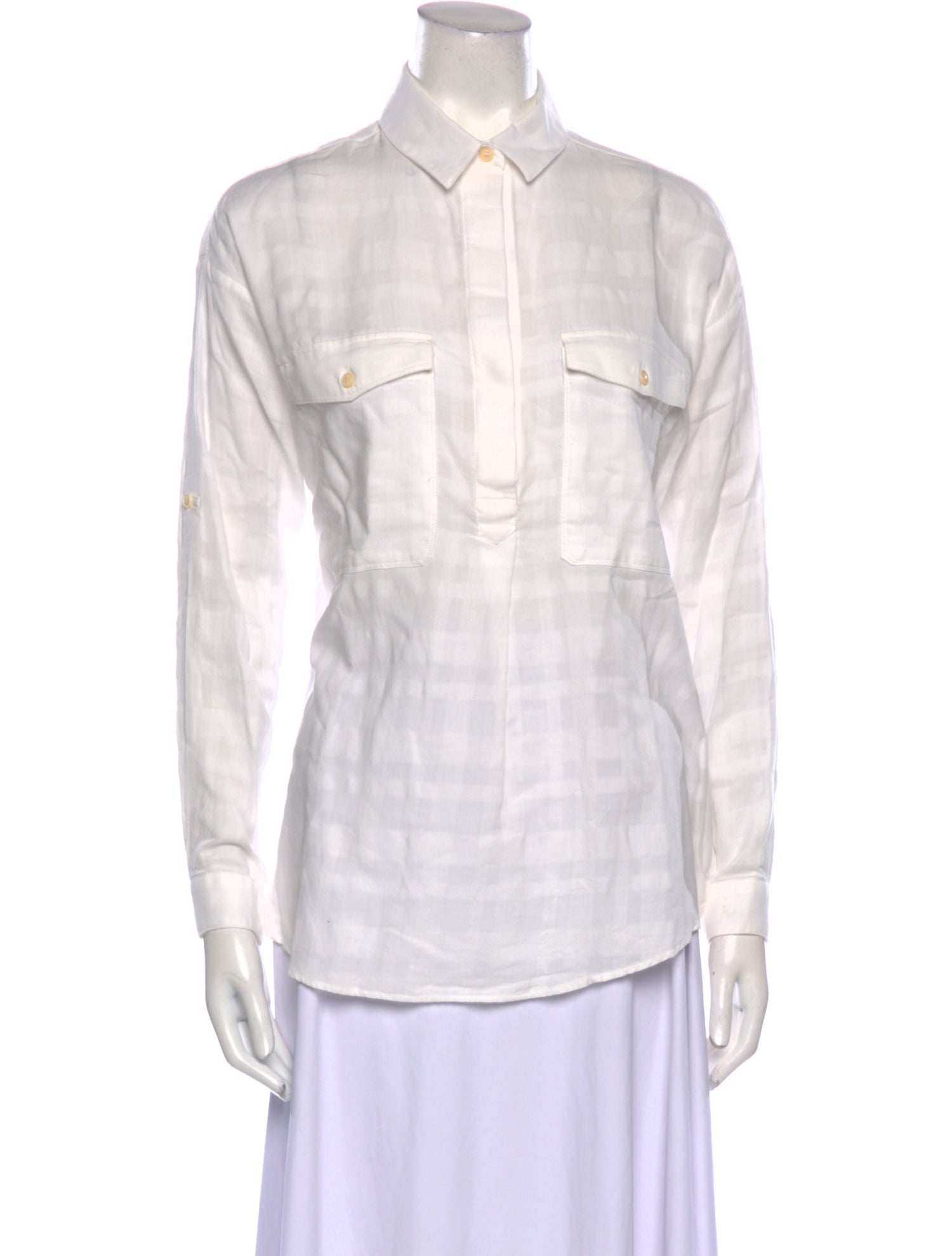 Burberry Brit Long Sleeve Button-Up Top