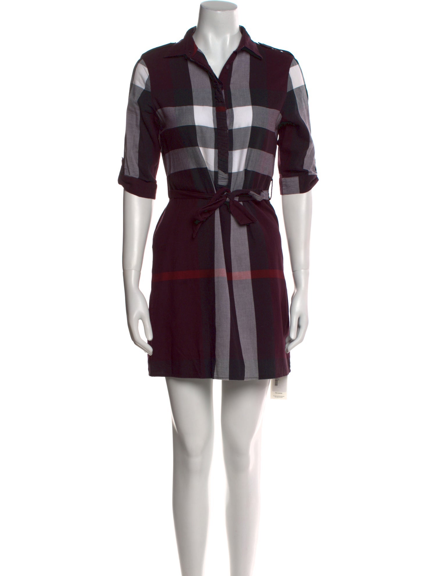 Burberry Brit Plaid Print Mini Dress