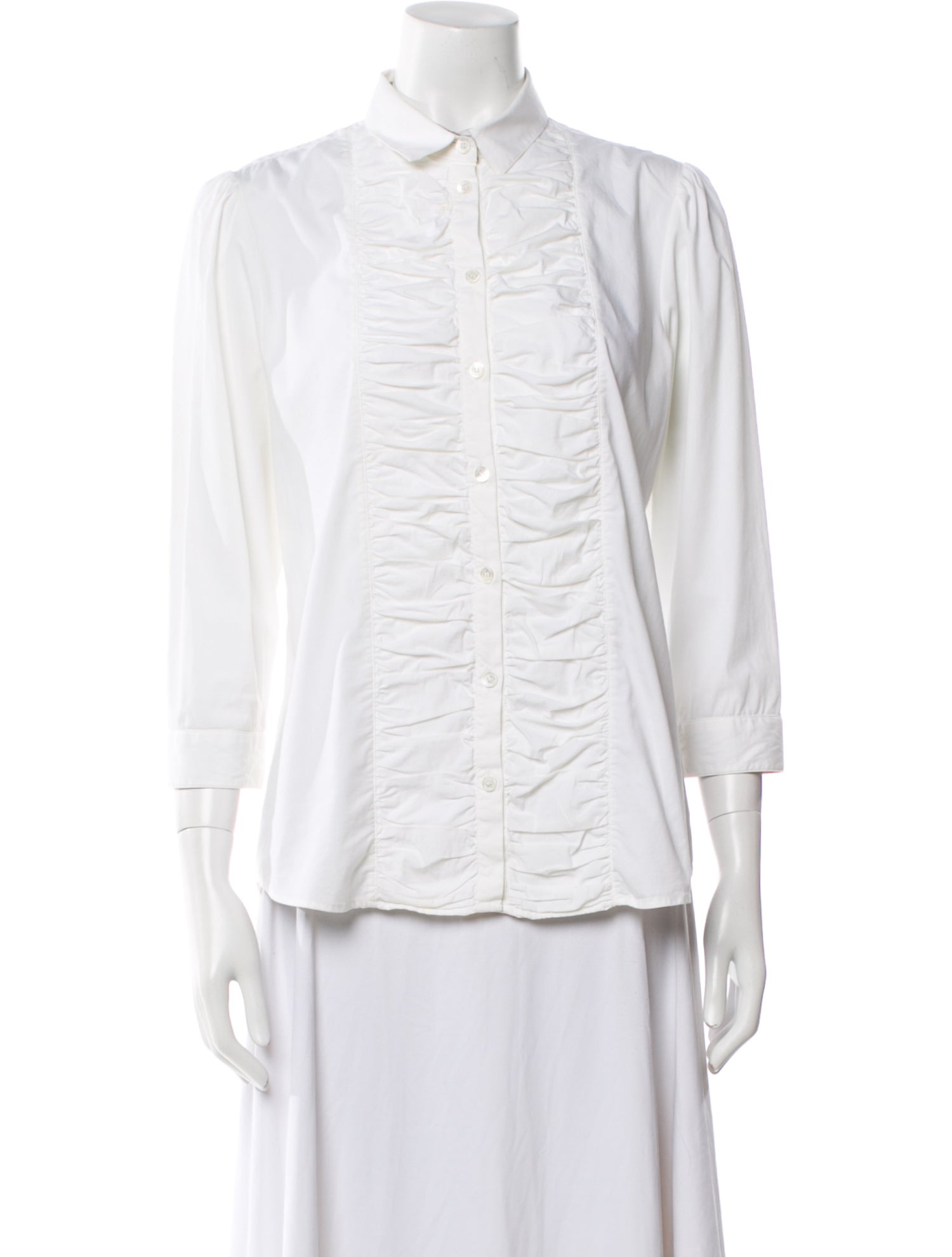 Burberry Brit Three-Quarter Sleeve Button-Up Top
