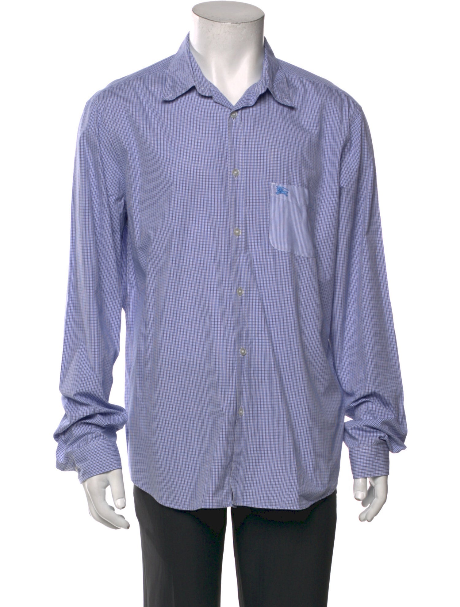 Burberry Brit Plaid Print Long Sleeve Dress Shirt