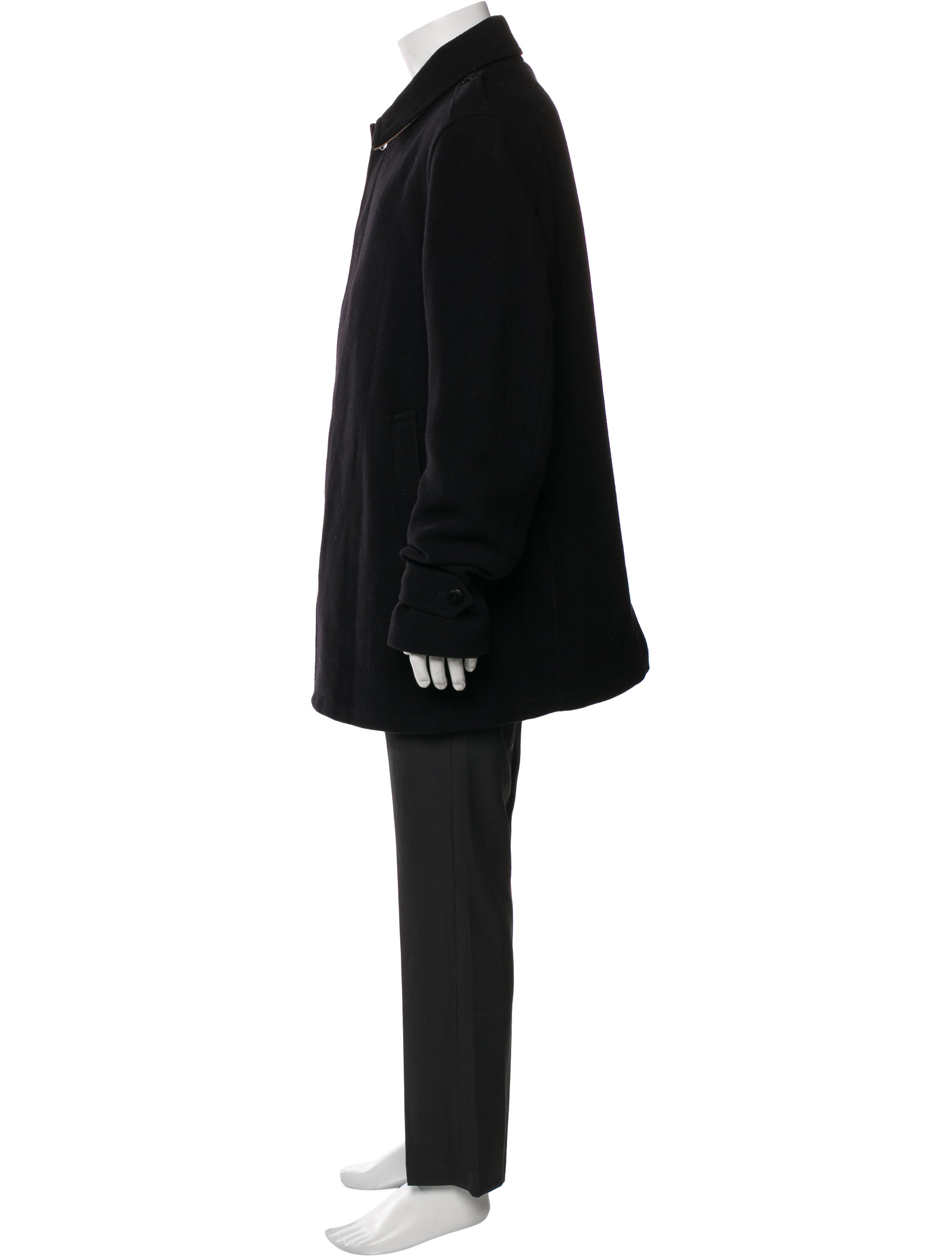 Burberry Brit Smoked Check Pattern Wool Overcoat