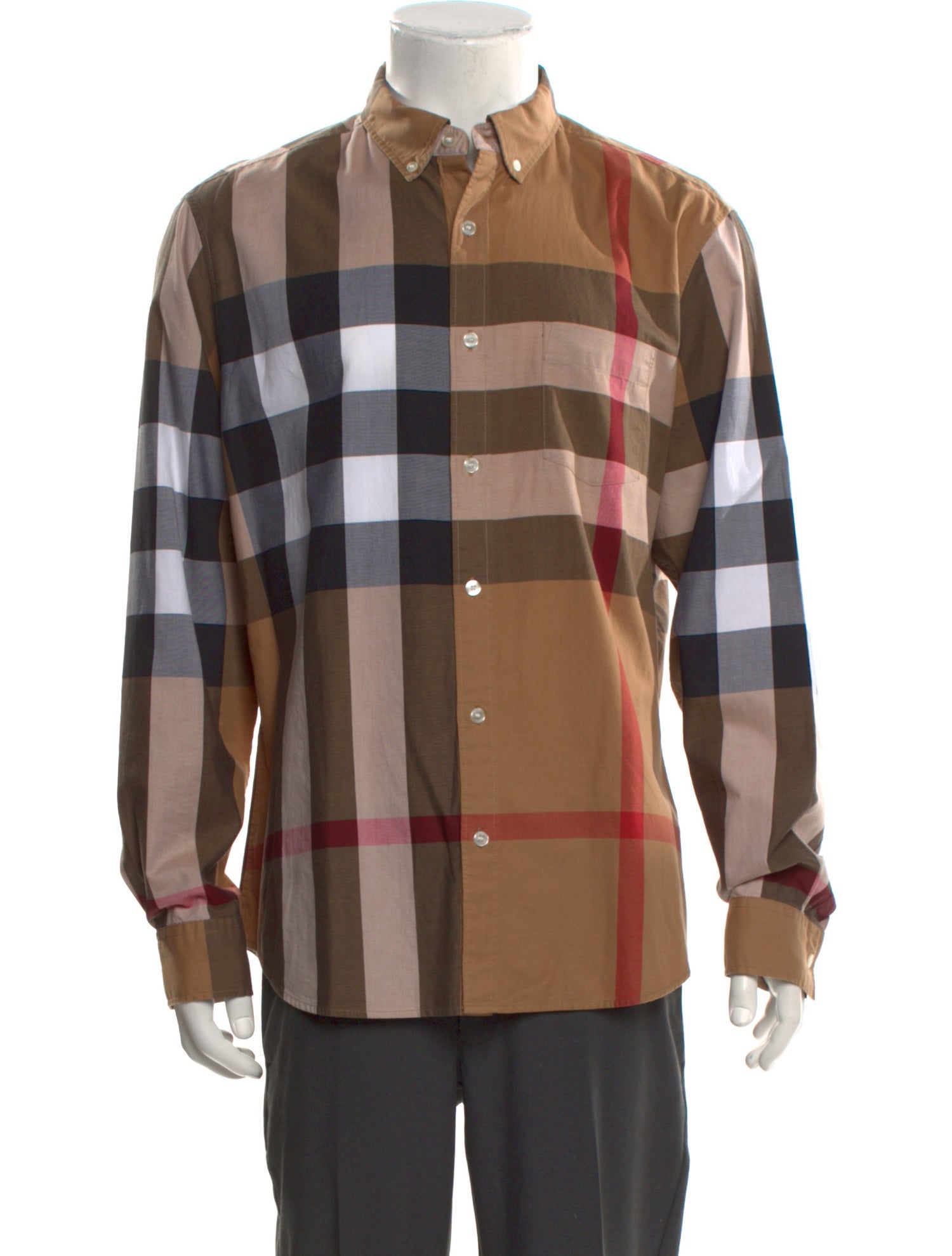 Burberry Brit Plaid Print Long Sleeve Shirt