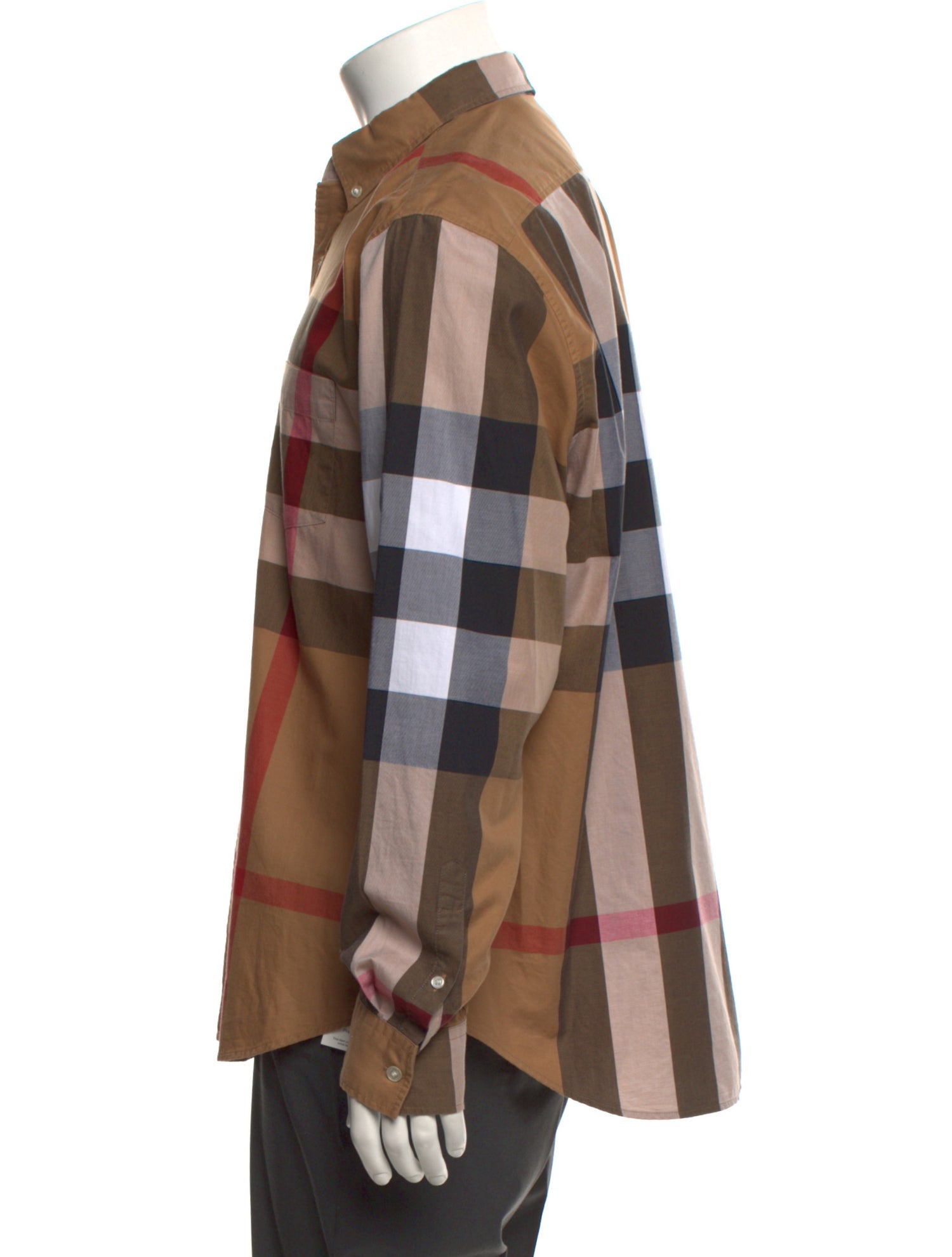 Burberry Brit Plaid Print Long Sleeve Shirt