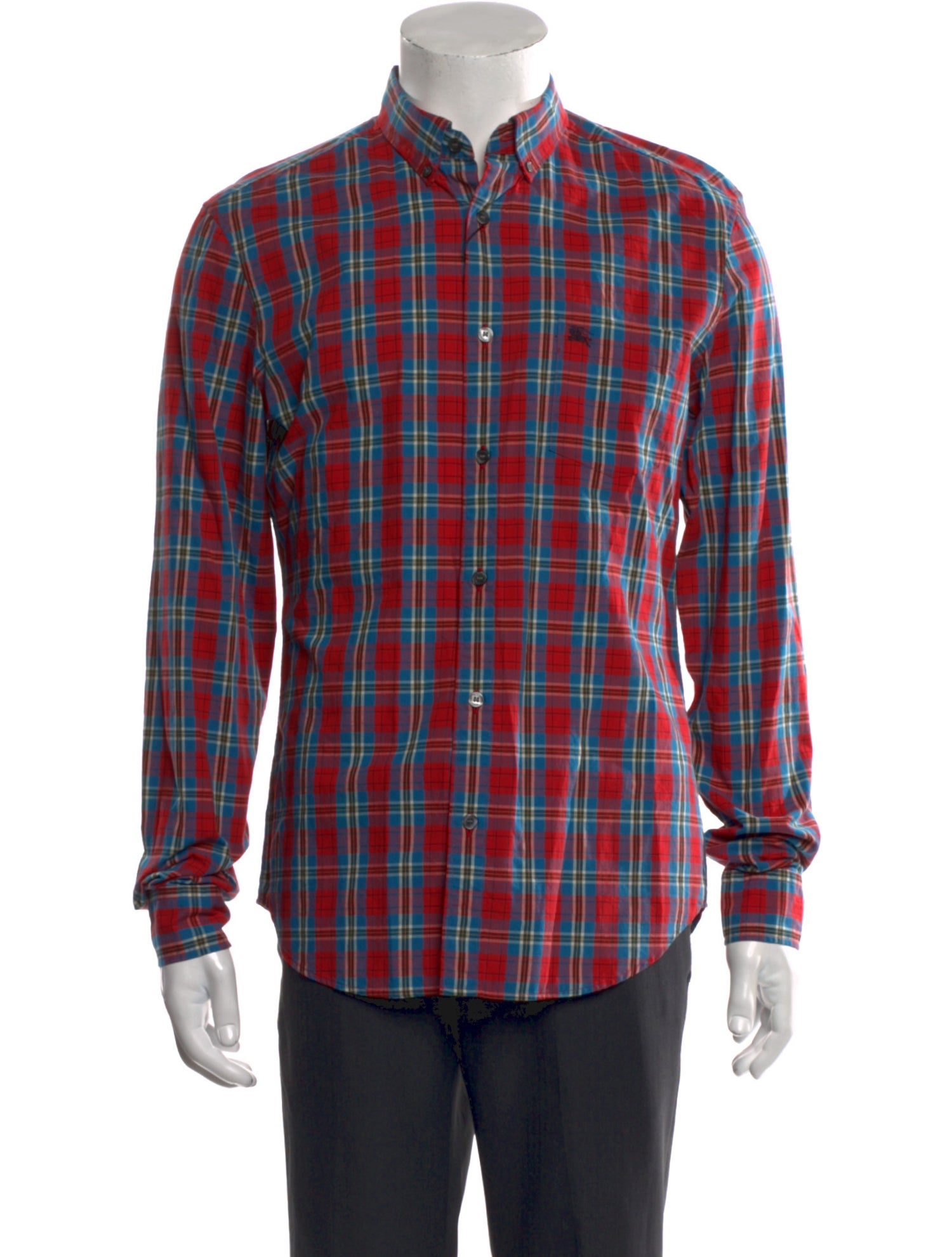 Burberry Brit Plaid Print Long Sleeve Shirt