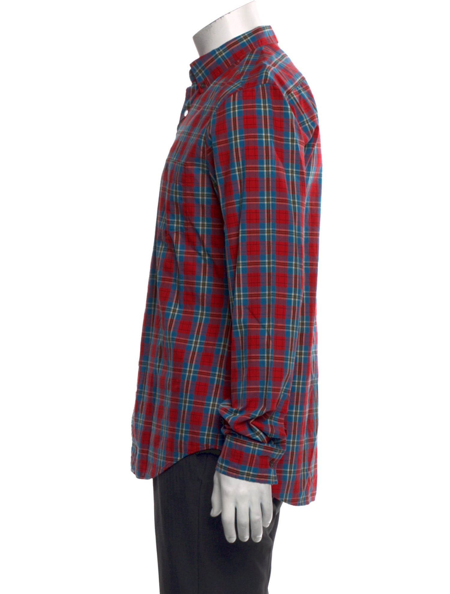 Burberry Brit Plaid Print Long Sleeve Shirt