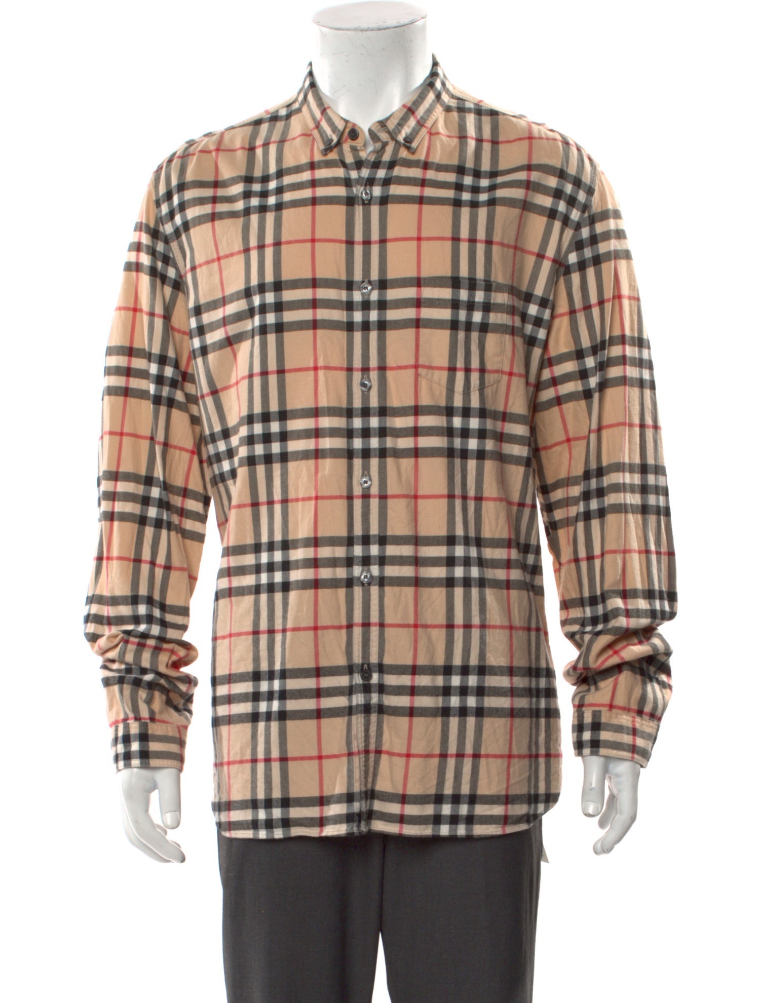 Burberry Brit Plaid Print Long Sleeve Shirt