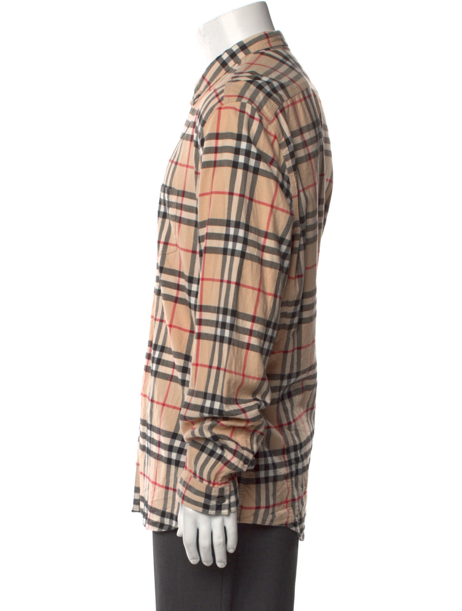 Burberry Brit Plaid Print Long Sleeve Shirt