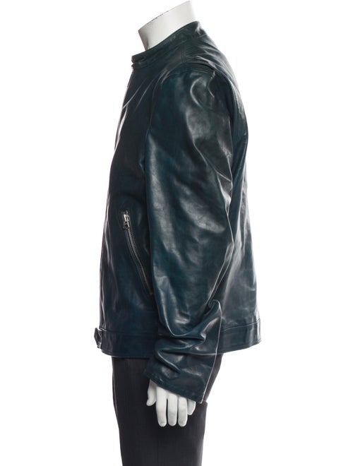 Burberry Brit Super Nova Check Pattern Calf Leather Moto Jacket