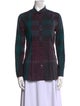Burberry Brit Plaid Print Long Sleeve Button-Up Top