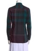 Burberry Brit Plaid Print Long Sleeve Button-Up Top