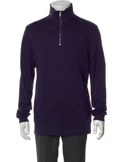 Burberry Brit Exploded Check Pattern Mock Neck Polo Sweater