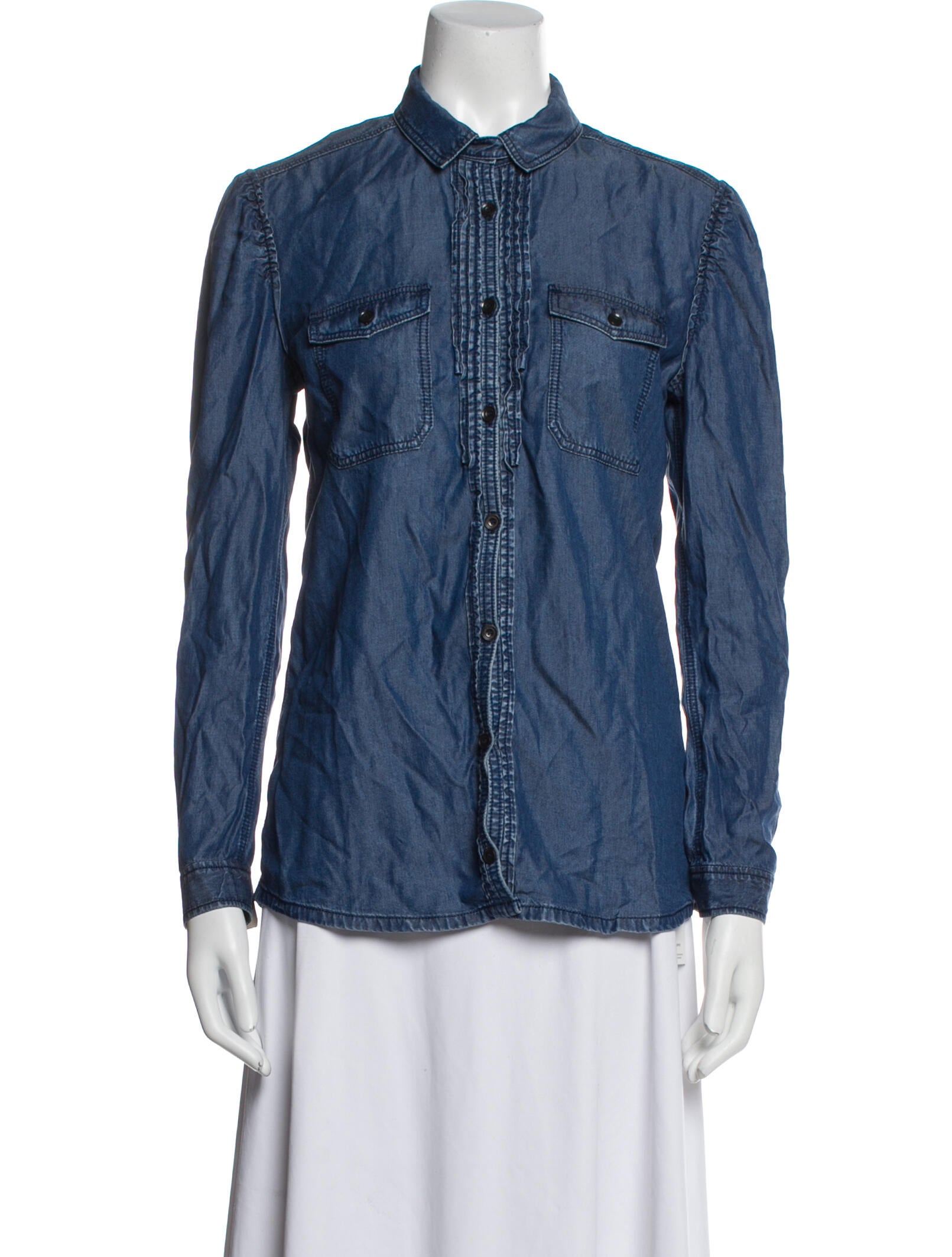 Burberry Brit Long Sleeve Button-Up Top