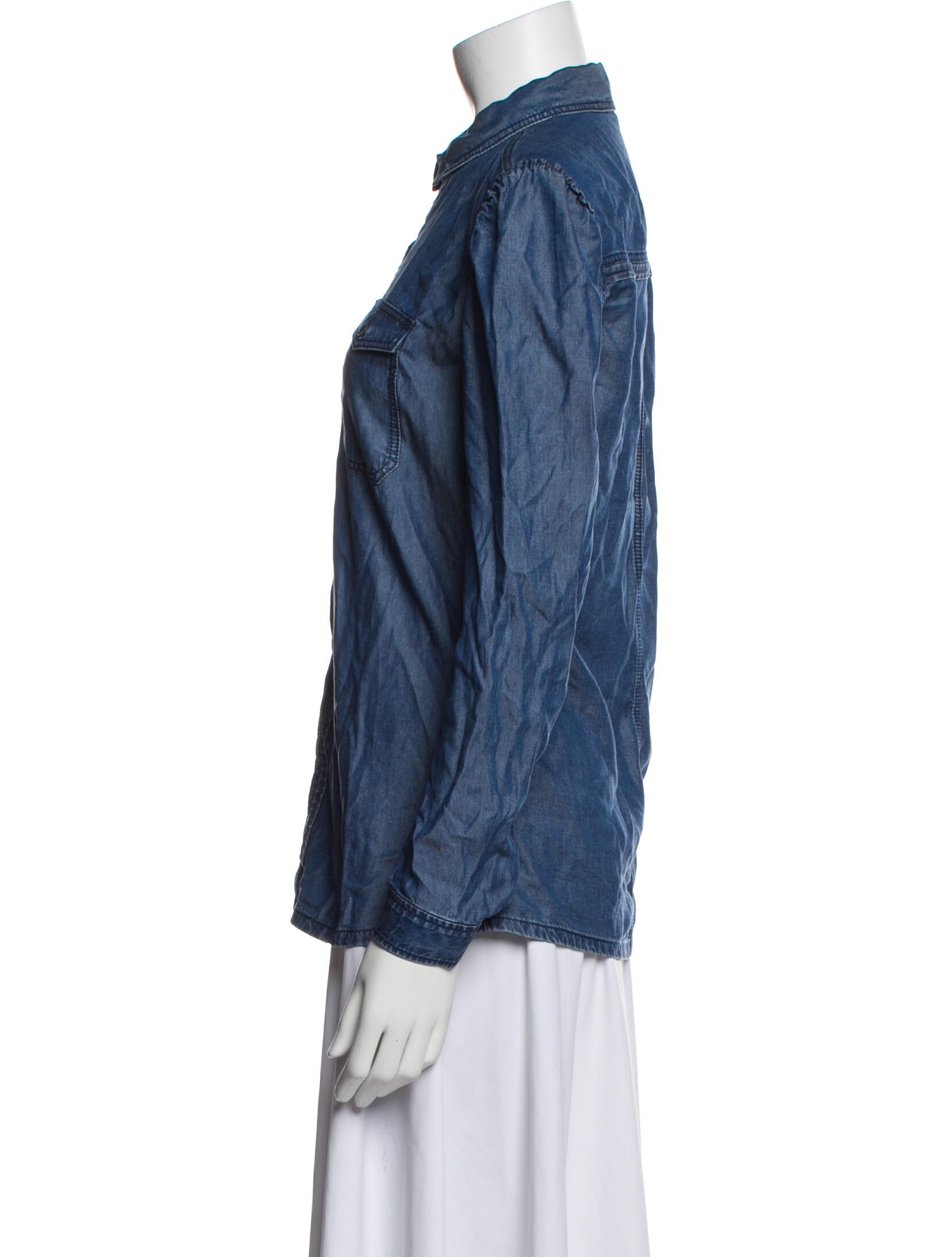 Burberry Brit Long Sleeve Button-Up Top