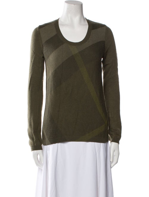 Burberry Brit Merino Wool Plaid Print Sweater